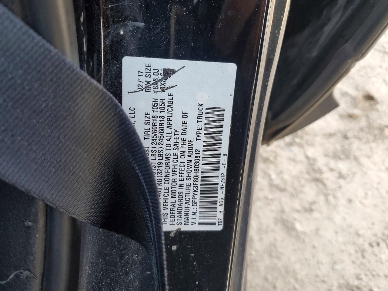 2017 Honda Ridgeline Black Edition