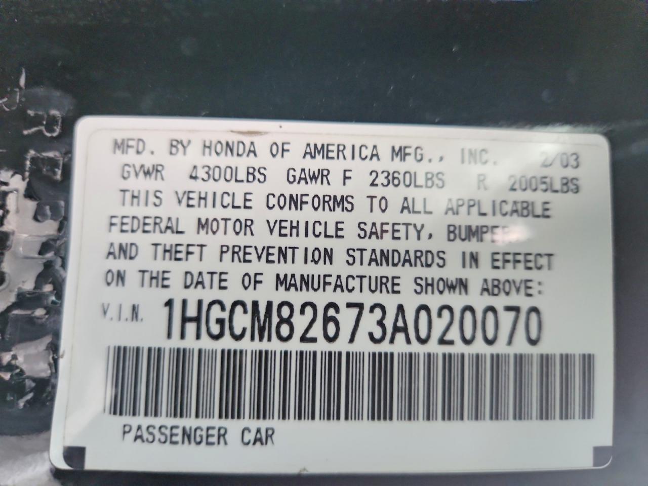 2003 Honda Accord ex