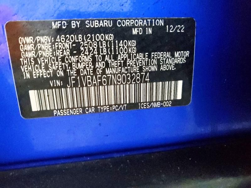 2022 Subaru Wrx Premium