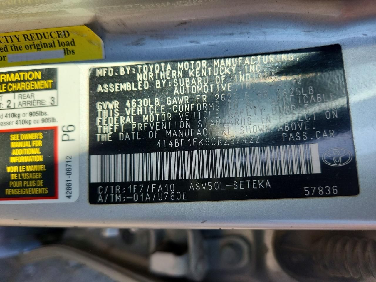 2012 Toyota Camry Base