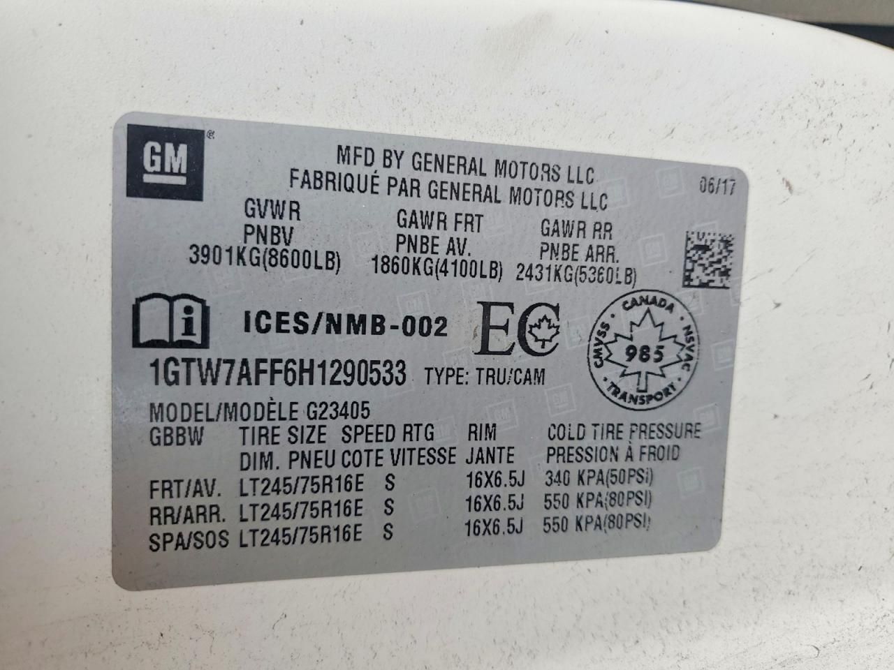 2017 GMC Savana G2500