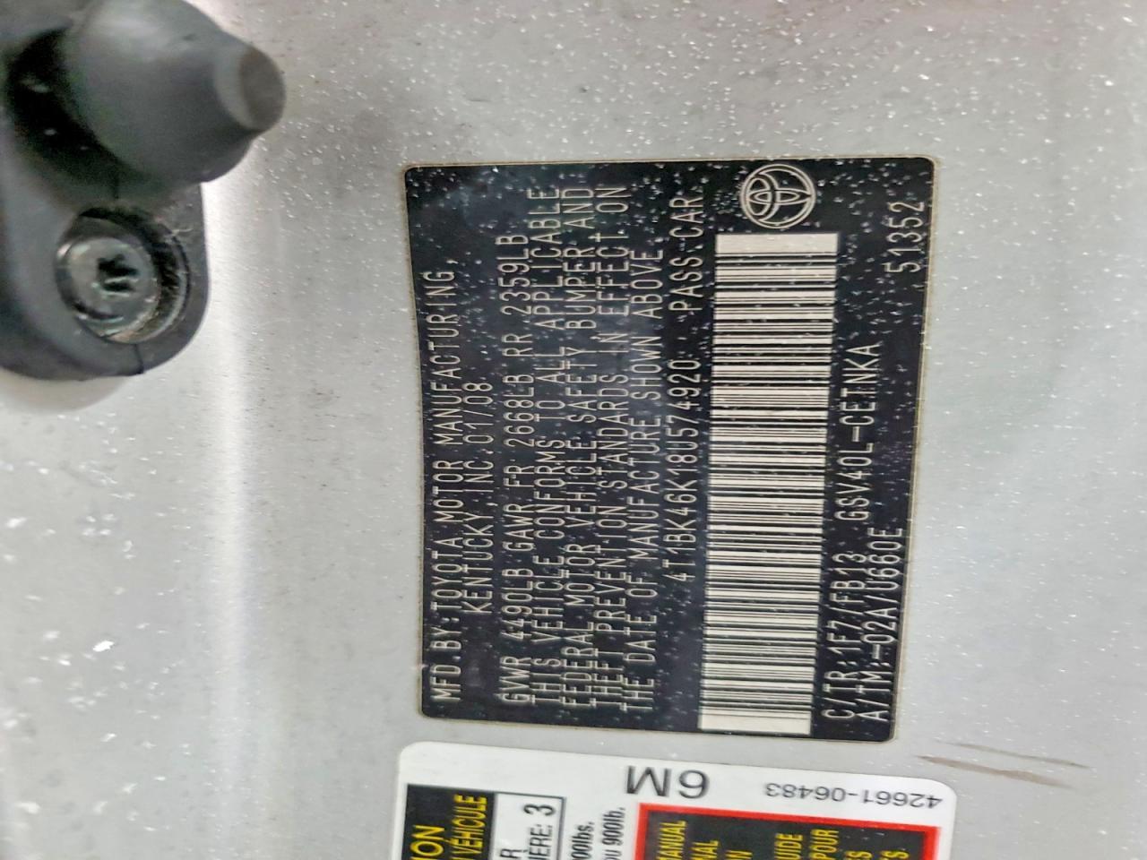 2008 Toyota Camry le