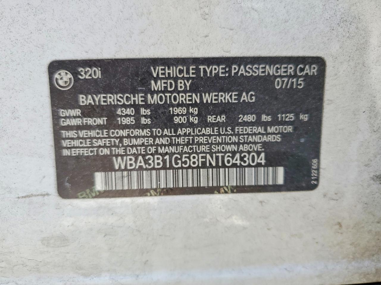 2015 BMW 320 i