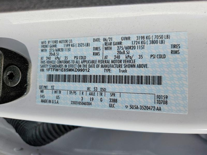 2021 Ford F150 Supercrew