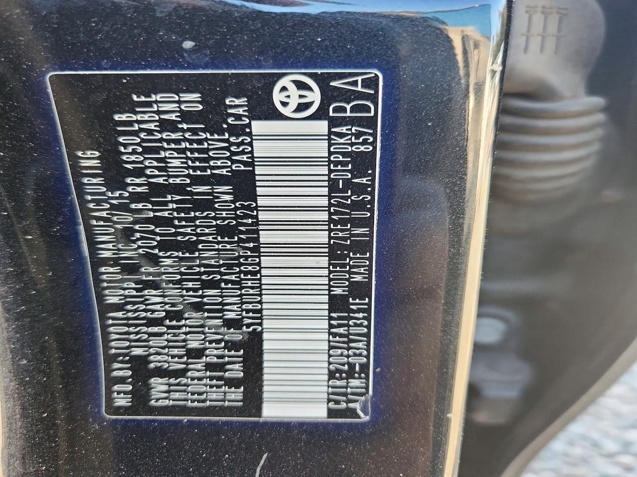 2016 Toyota Corolla l