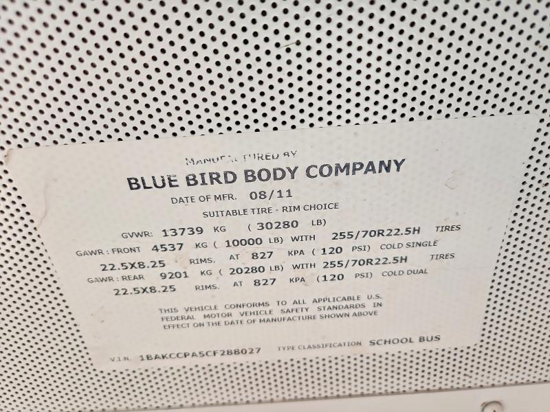 2012 Bluebird 2012 Blue Bird BB Conventional School Bus