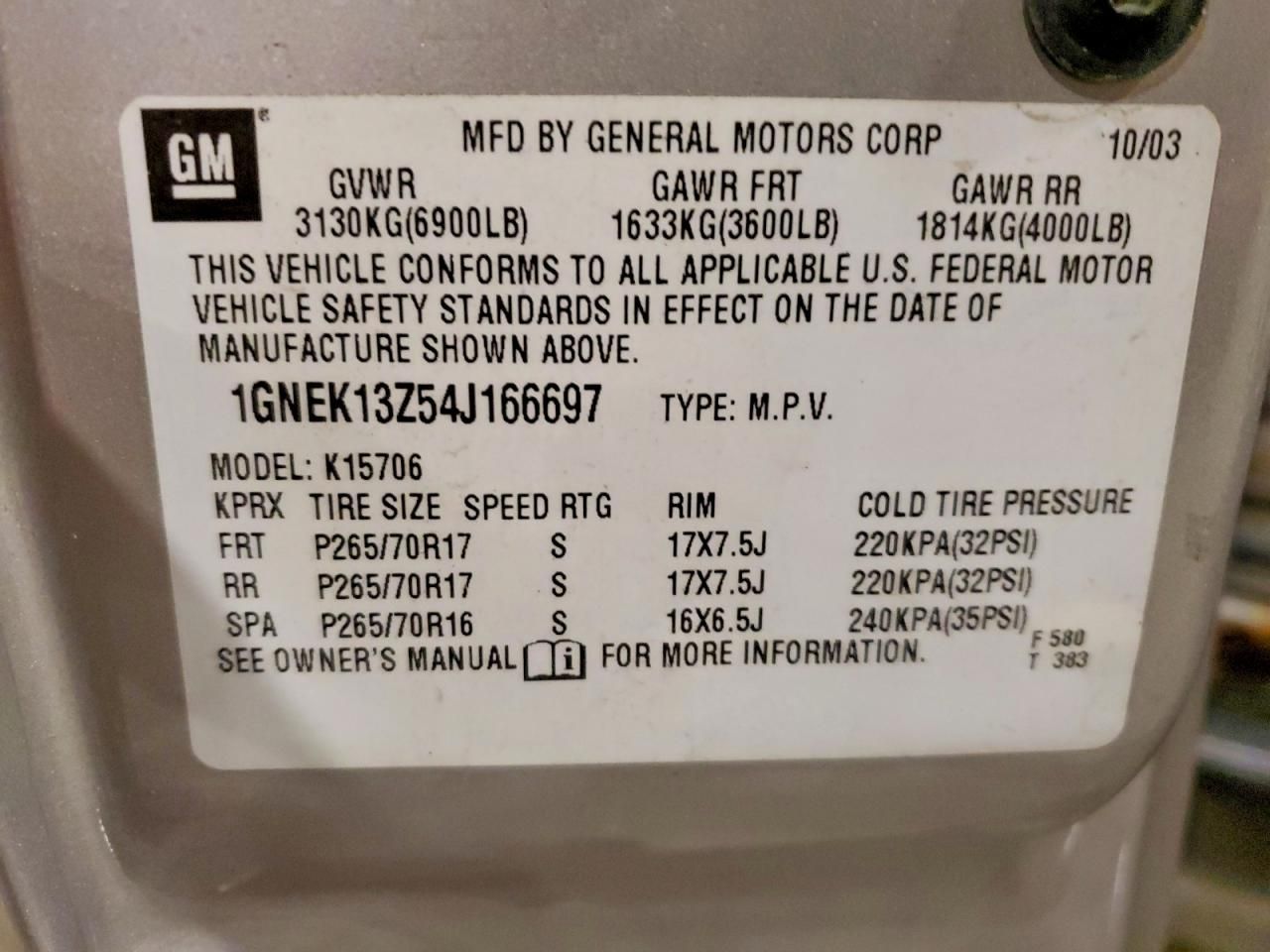 2004 Chevrolet Tahoe K1500