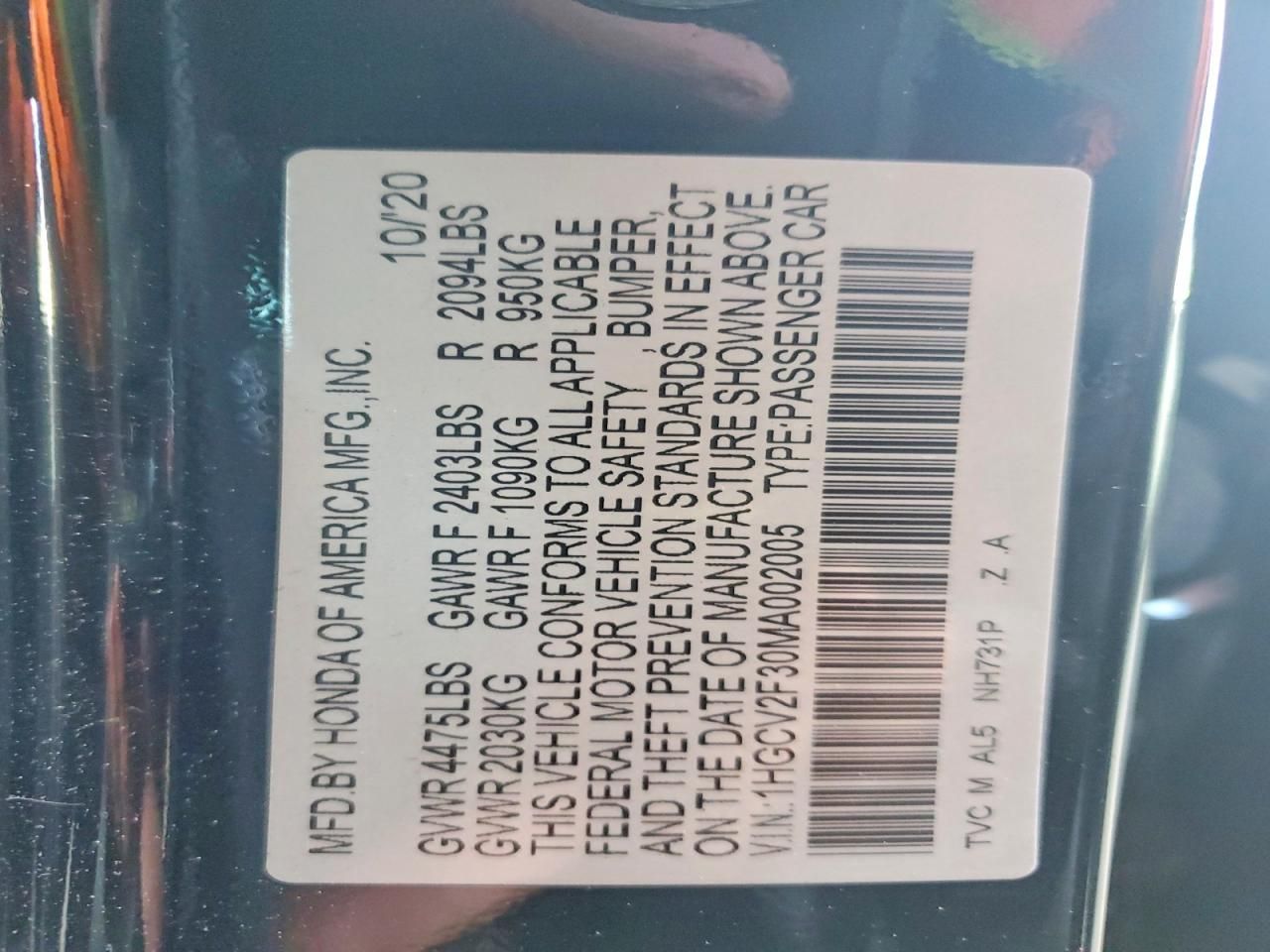 2021 Honda Accord Sport