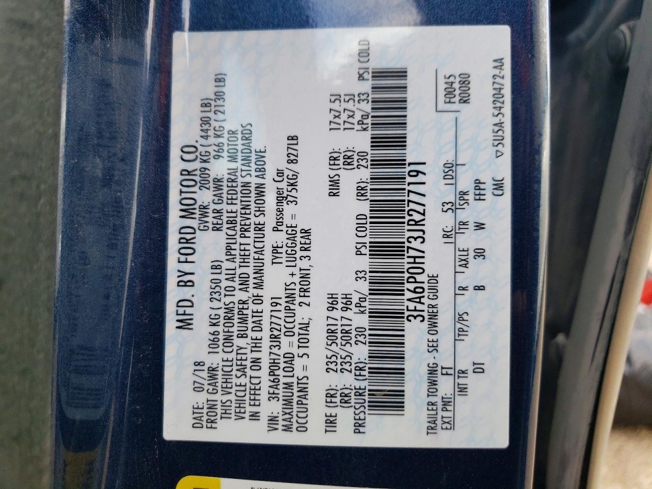 2018 Ford Fusion se
