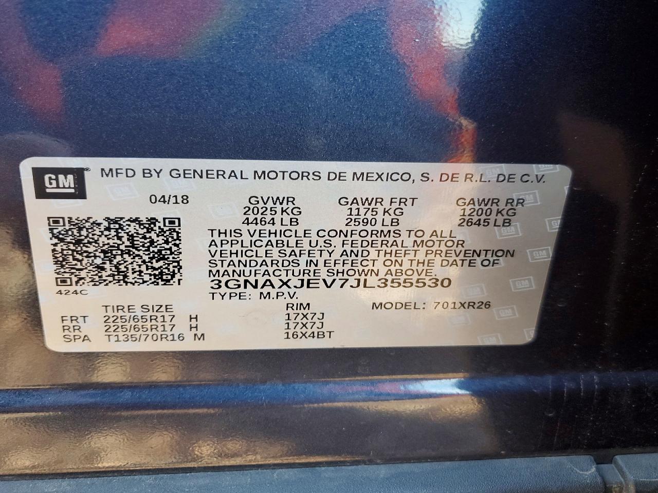 2018 Chevrolet Equinox lt