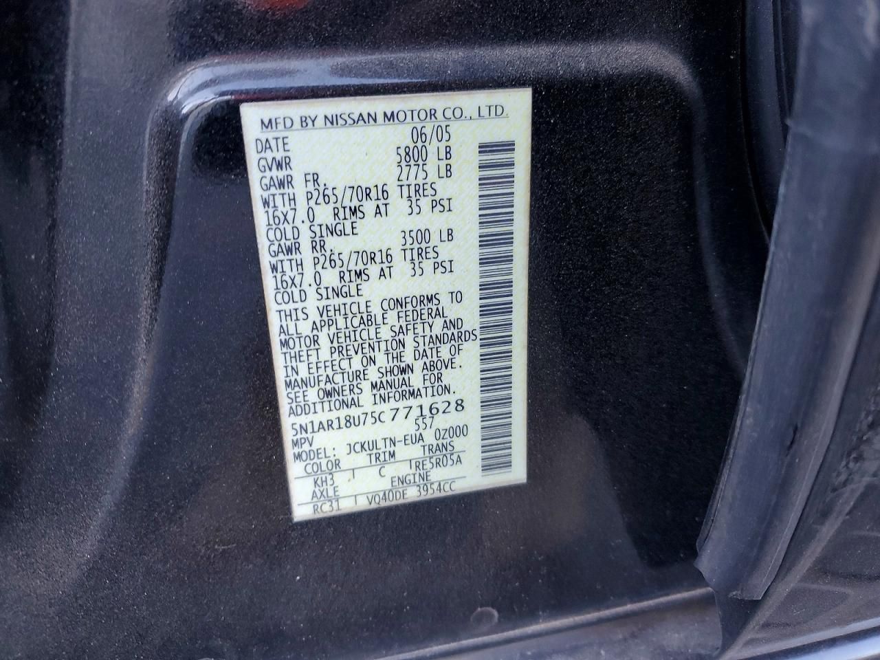 2005 Nissan Pathfinder le