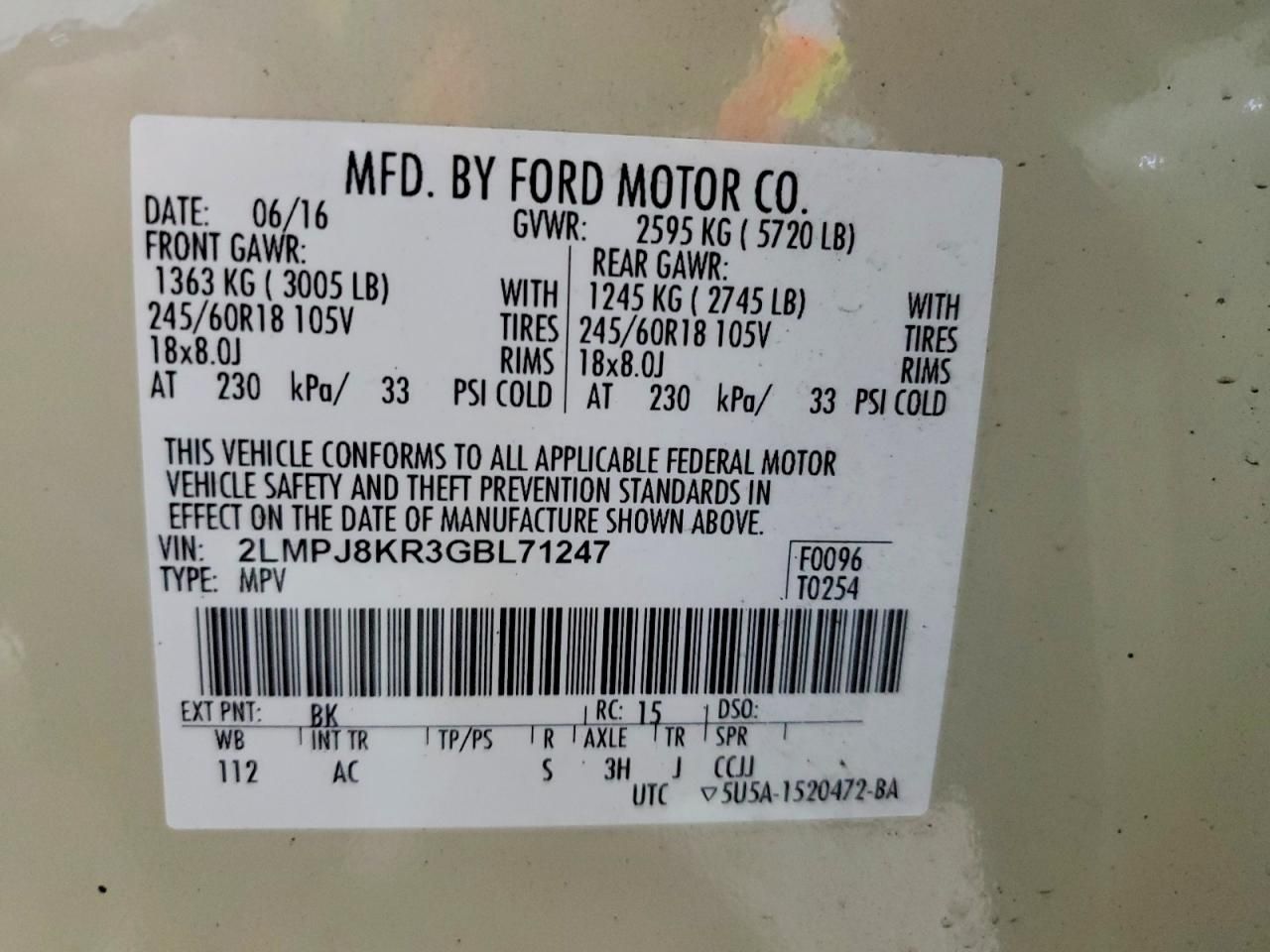 2016 Lincoln Mkx Select