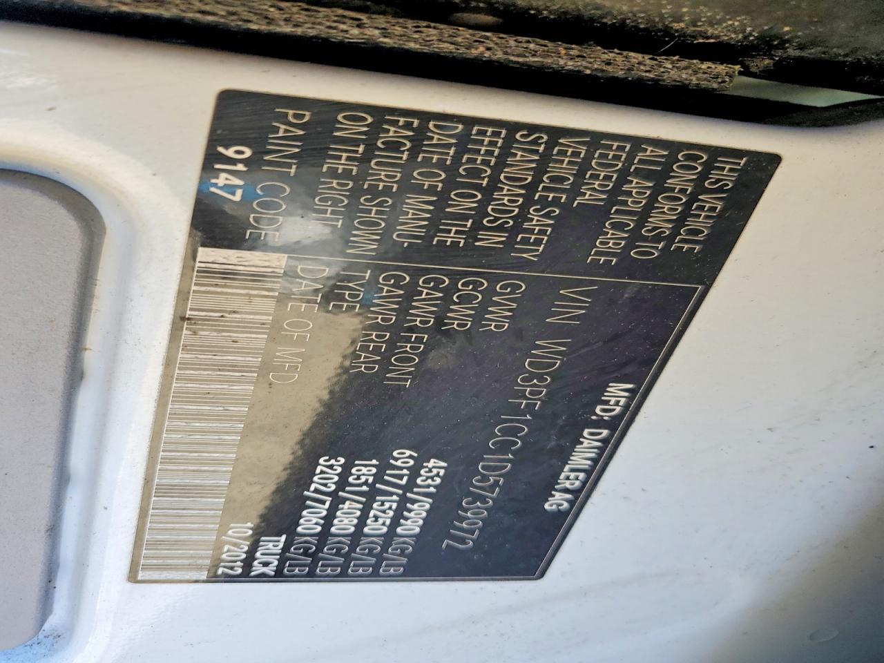 2013 Mercedes-Benz 2013 Mercedes Benz Sprinter 3500 Delivery Van