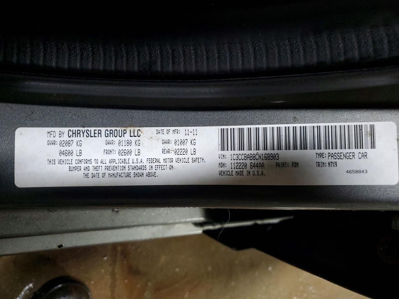 2012 Chrysler 200 lx