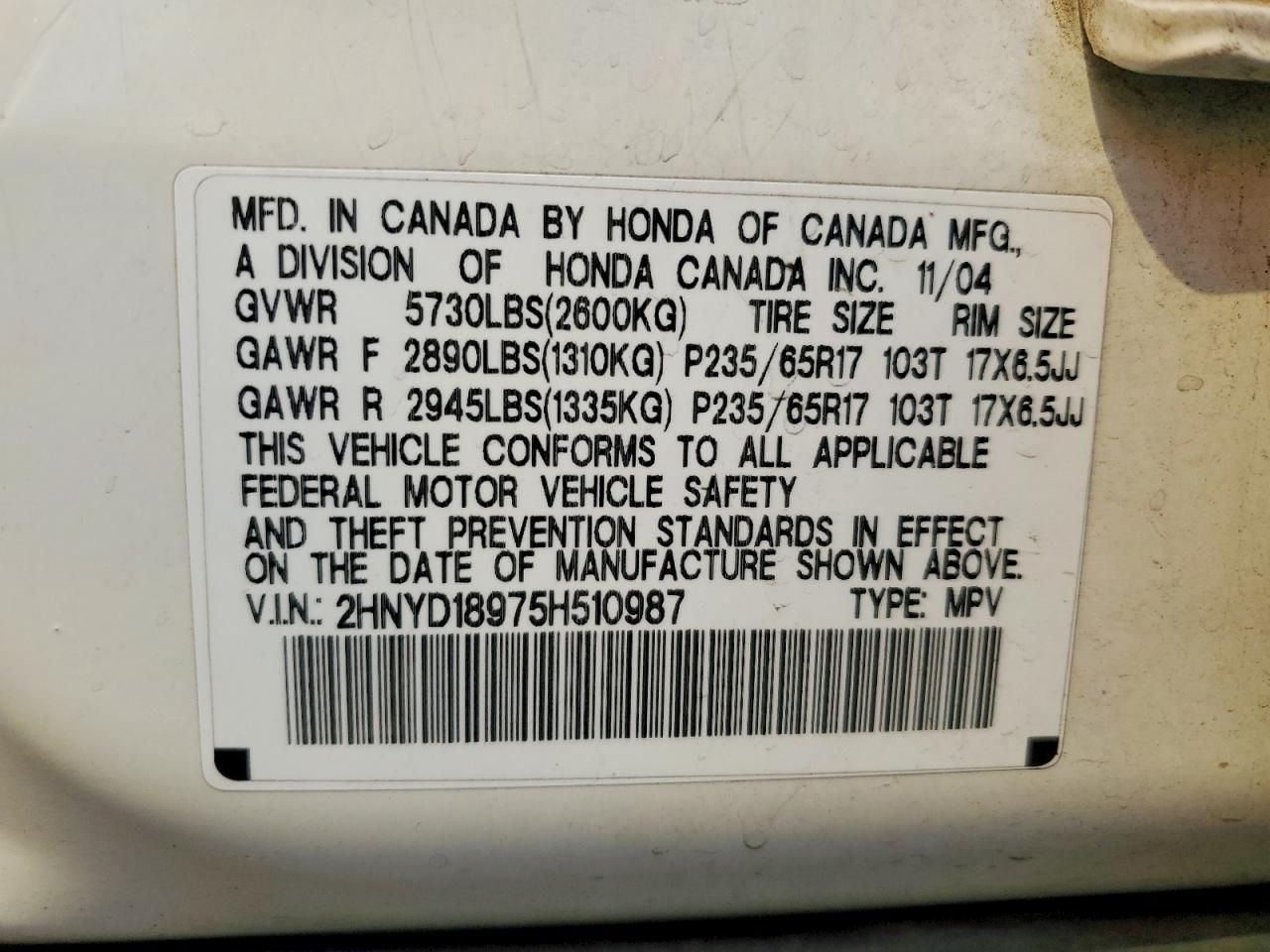 2005 Acura Mdx Touring