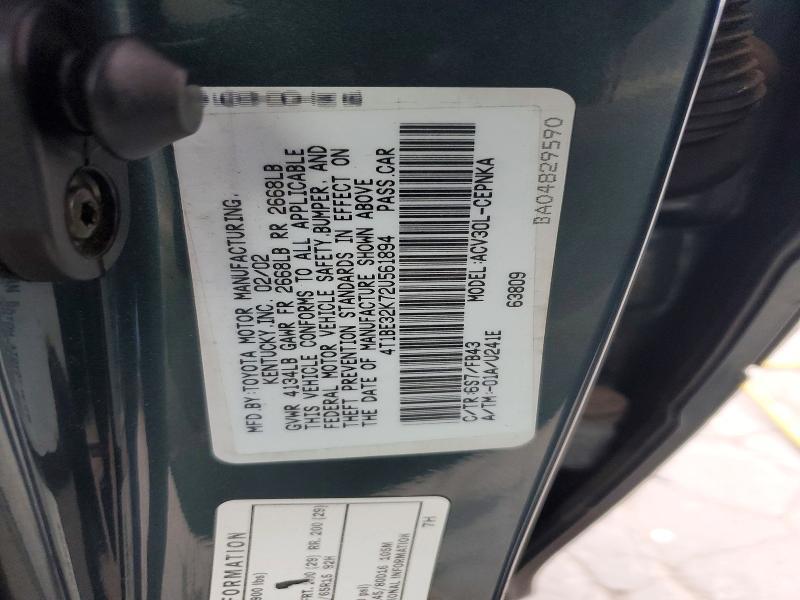 2002 Toyota Camry le