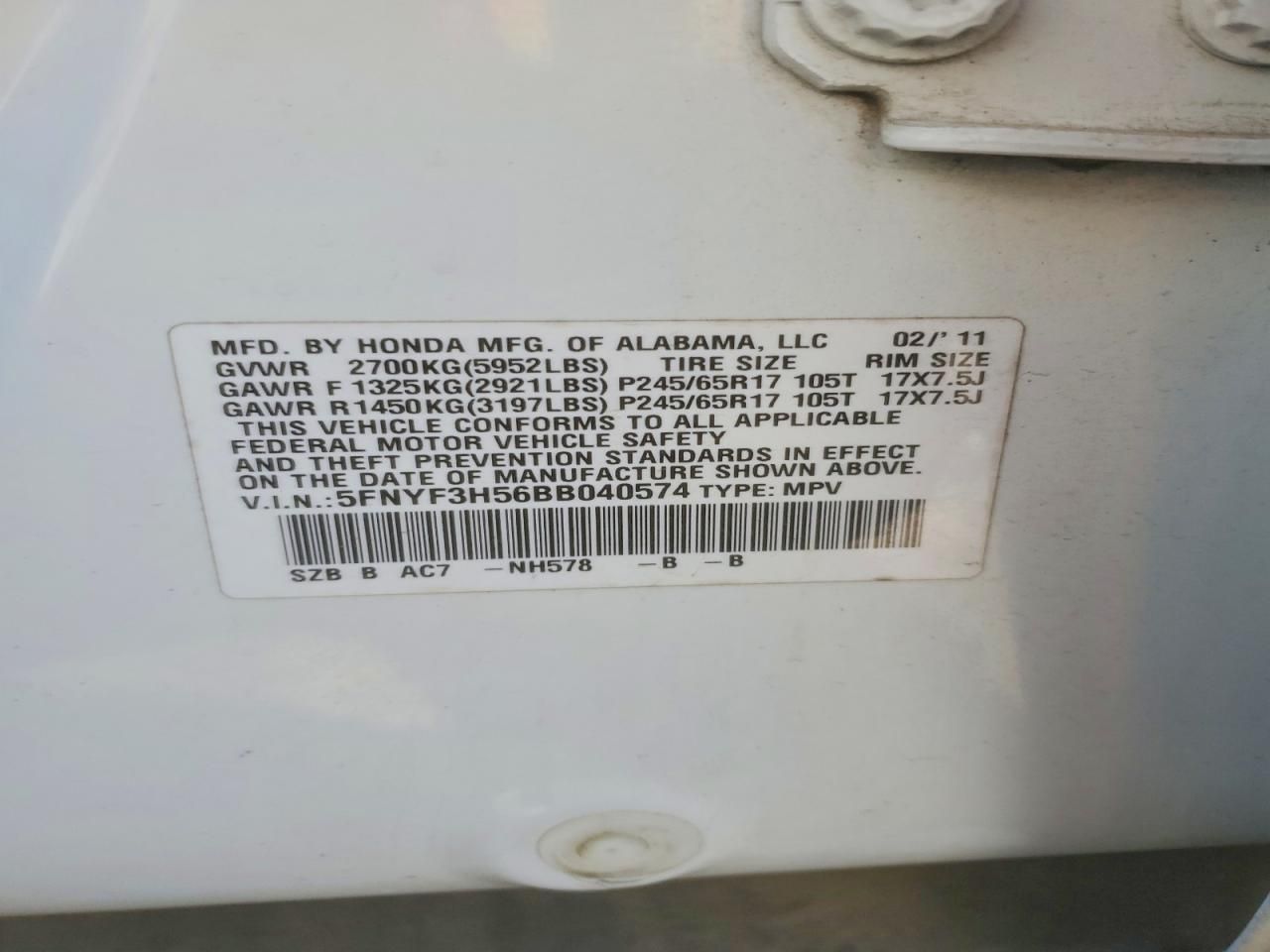 2011 Honda Pilot exl