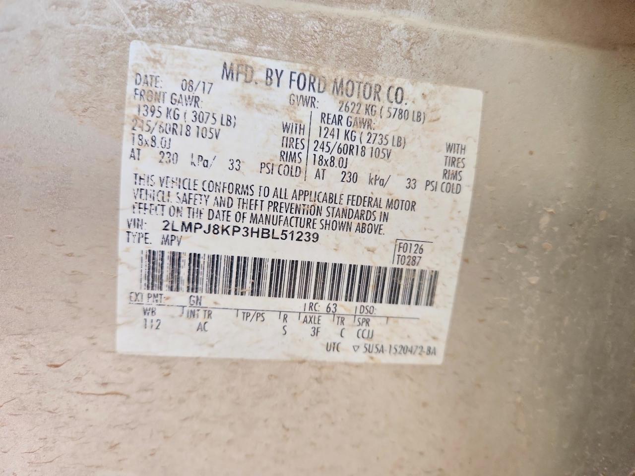 2017 Lincoln Mkx Select