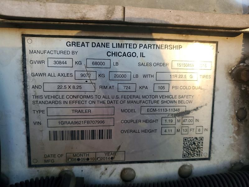 2015 Ggsd Refrigerated Van Trailer