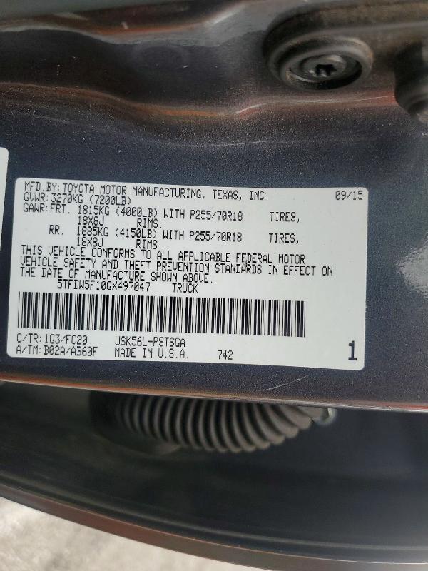 2016 Toyota Tundra Crewmax SR5