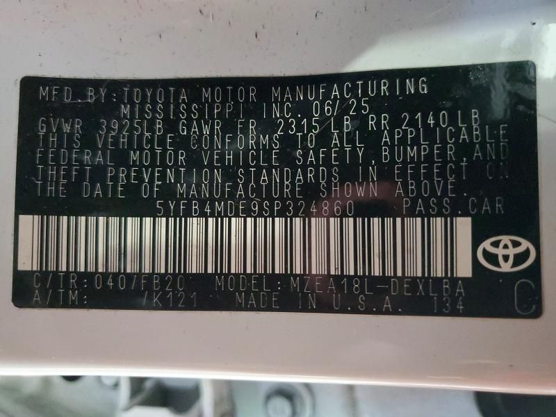 2025 Toyota Corolla le