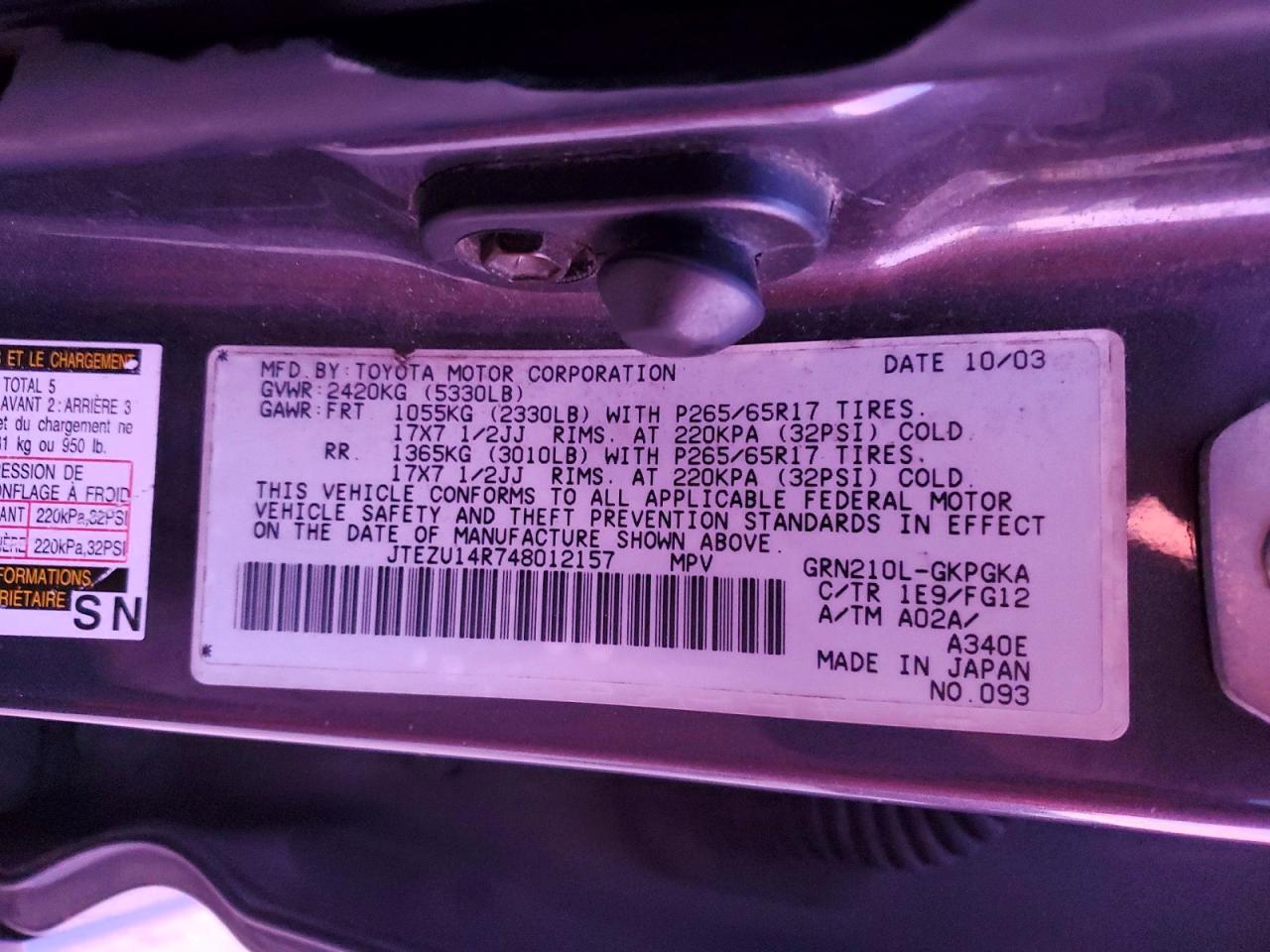 2004 Toyota 4runner
