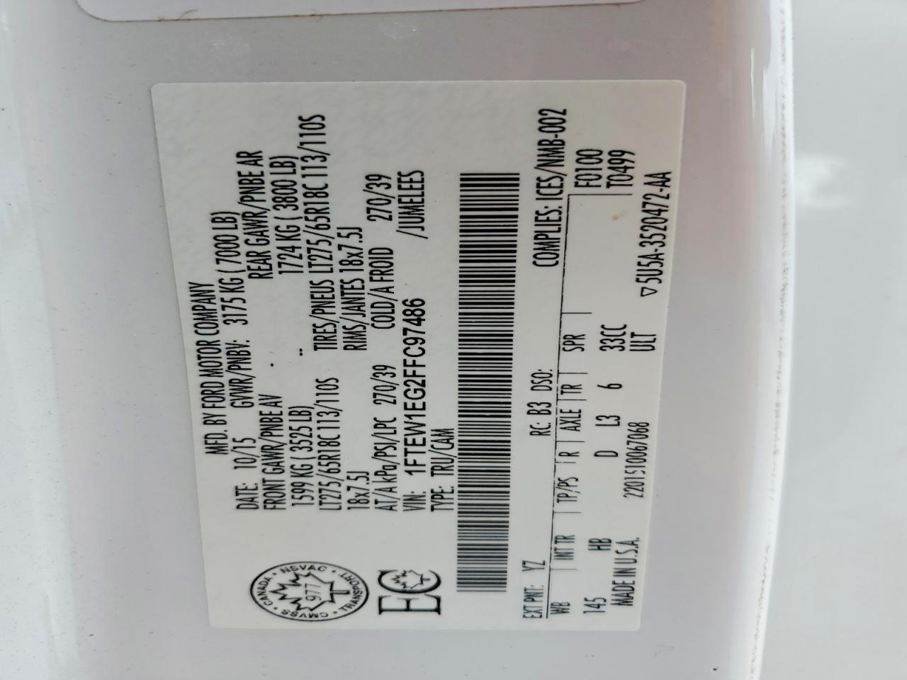 2015 Ford F150 Supercrew