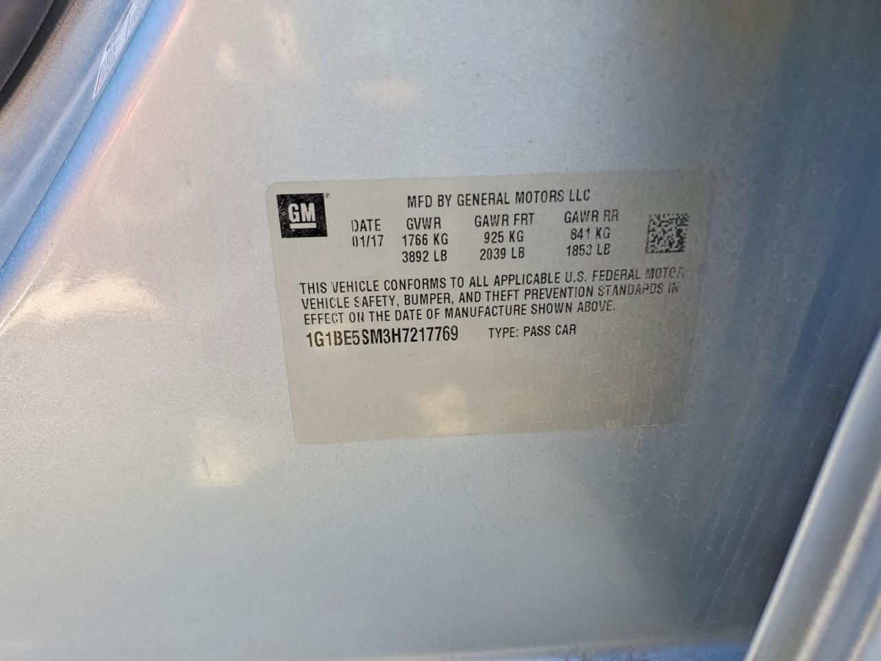 2017 Chevrolet Cruze lt