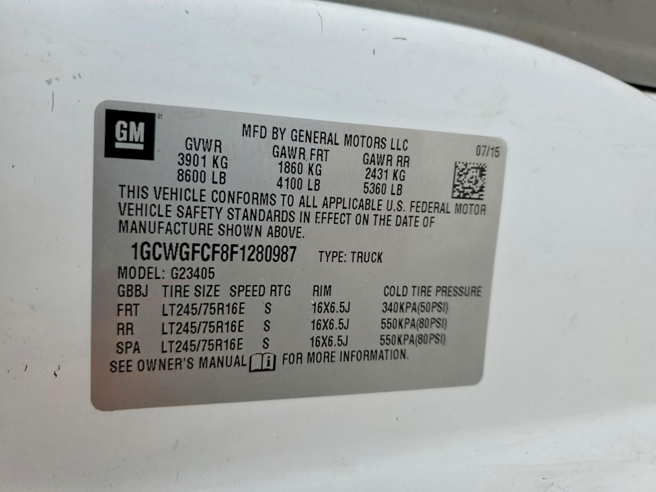 2015 Chevrolet Express 2500 Delivery Van