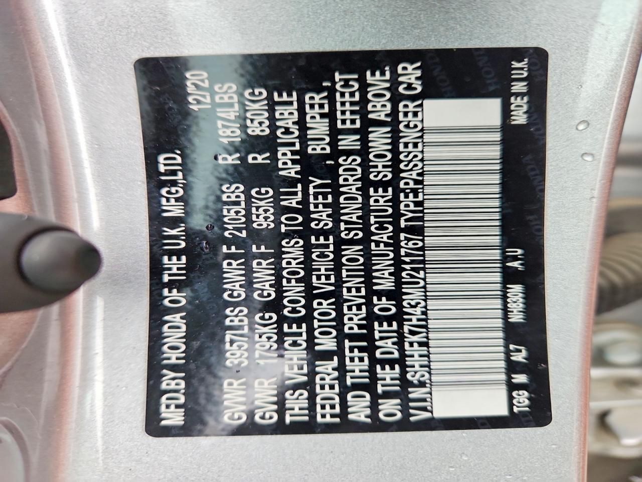 2021 Honda Civic Sport