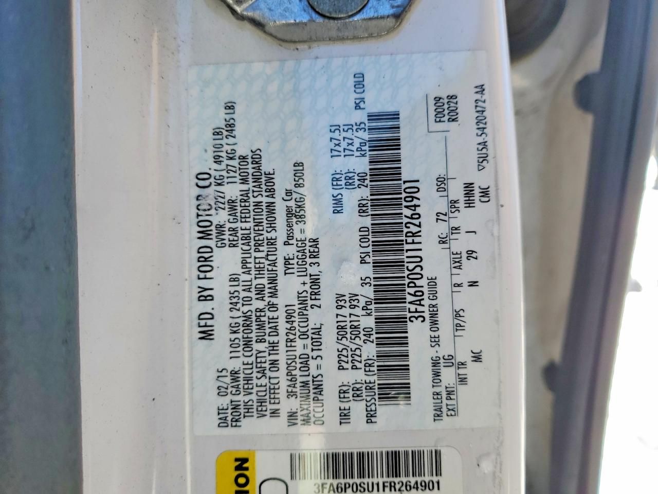 2015 Ford Fusion Titanium Phev