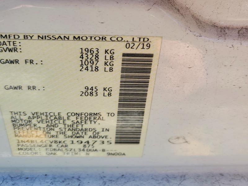 2019 Nissan Altima 2.5 sr