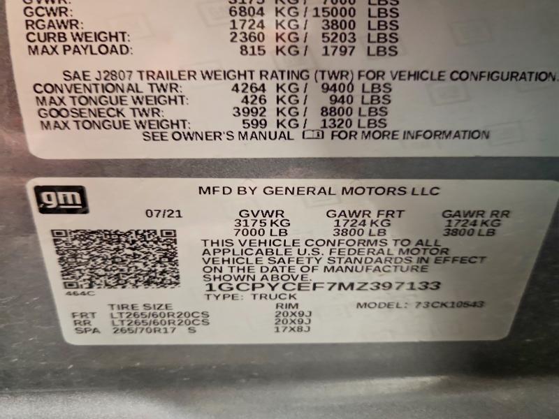 2021 Chevrolet Silverado K1500 Trail Boss Custom