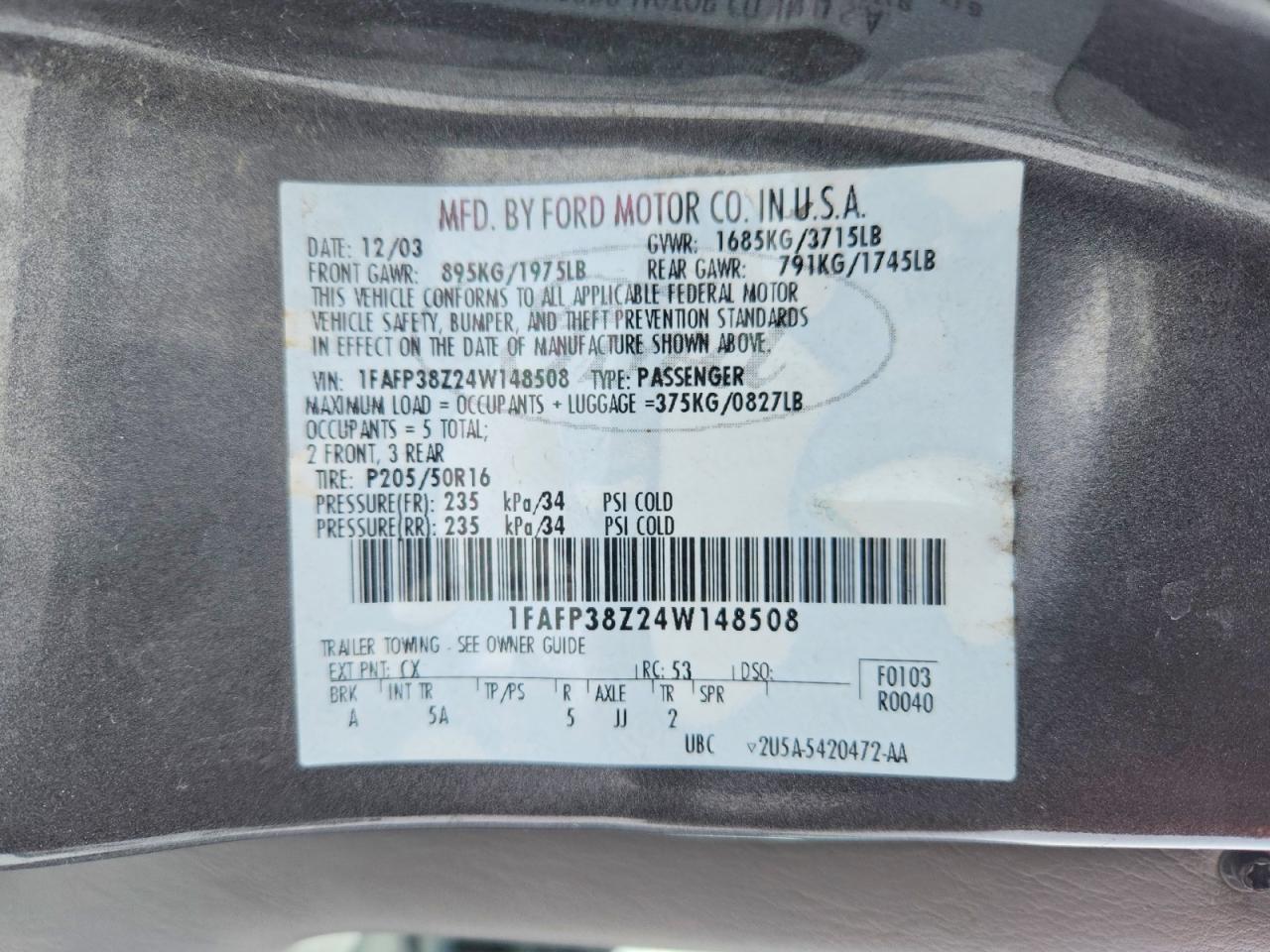 2004 Ford Focus zts