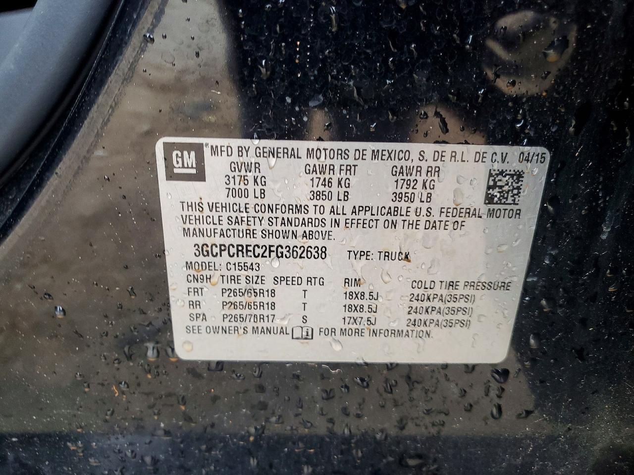 2015 Chevrolet Silverado C1500 lt