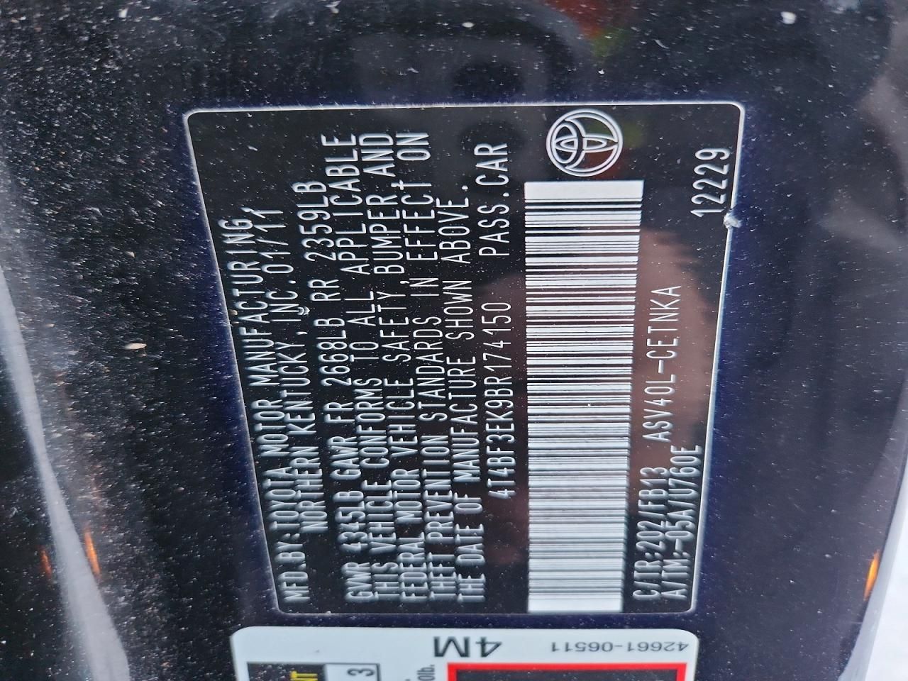 2011 Toyota Camry Base