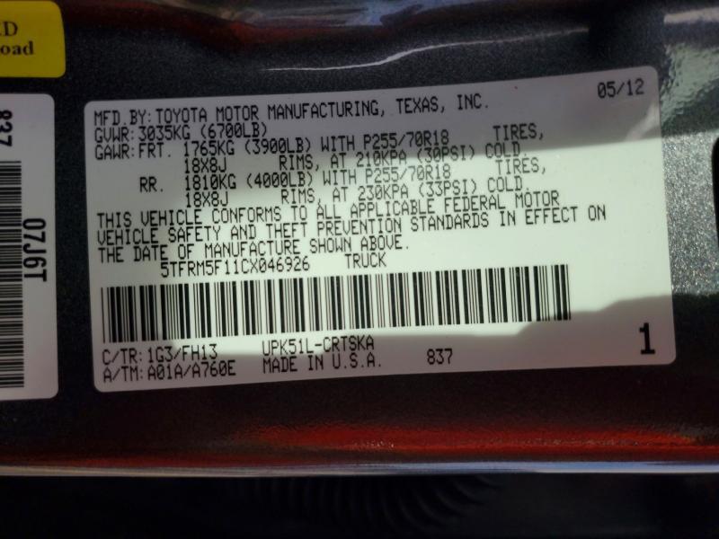 2012 Toyota Tundra Grade