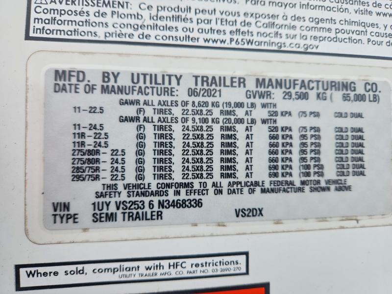 2022 Utility VS2DX DRY Van Trailer