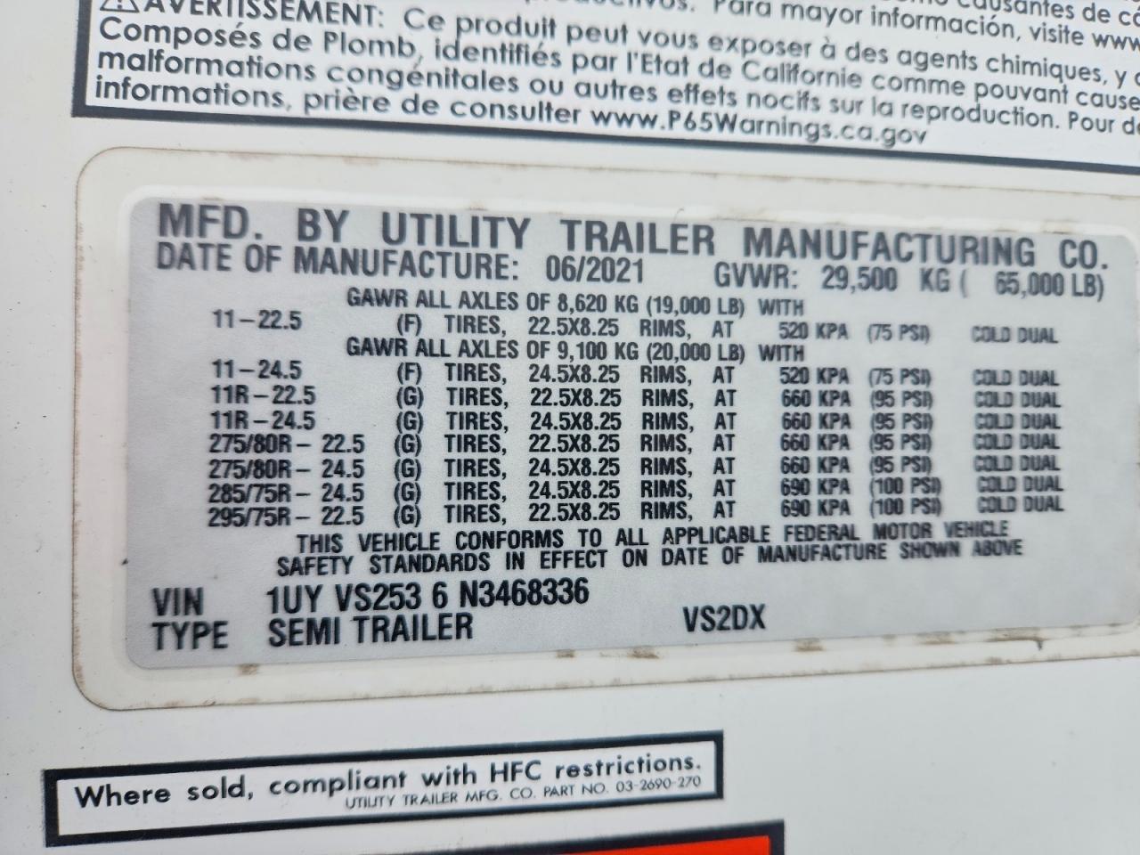 2022 Utility VS2DX DRY Van Trailer