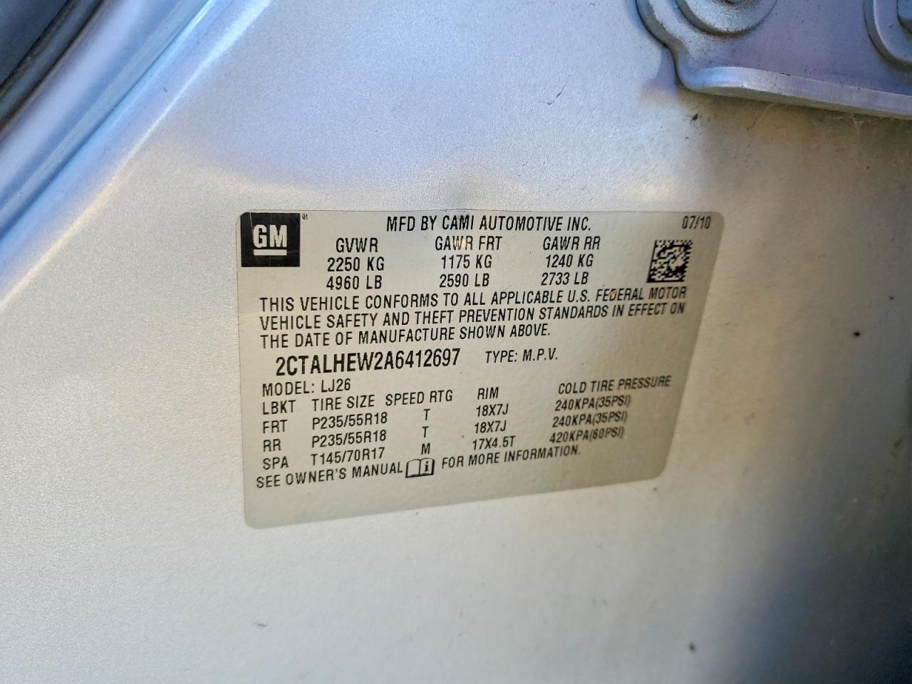 2010 GMC Terrain slt