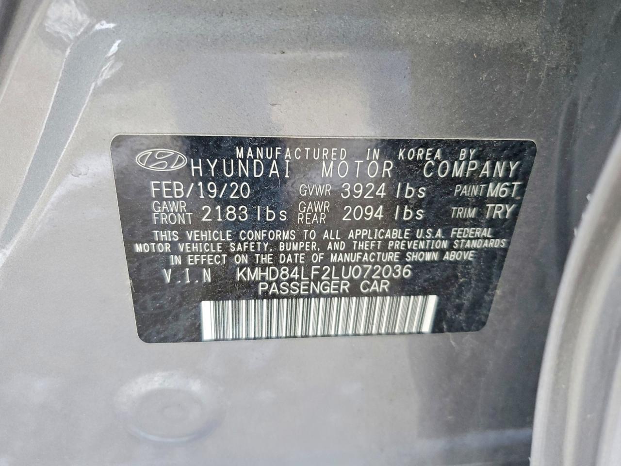 2020 Hyundai Elantra sel