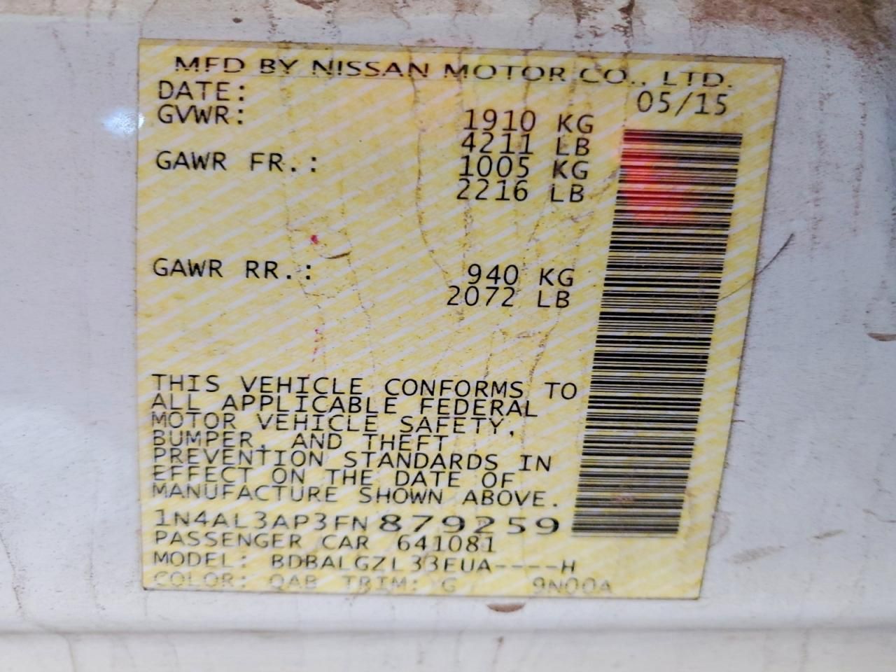 2015 Nissan Altima 2.5