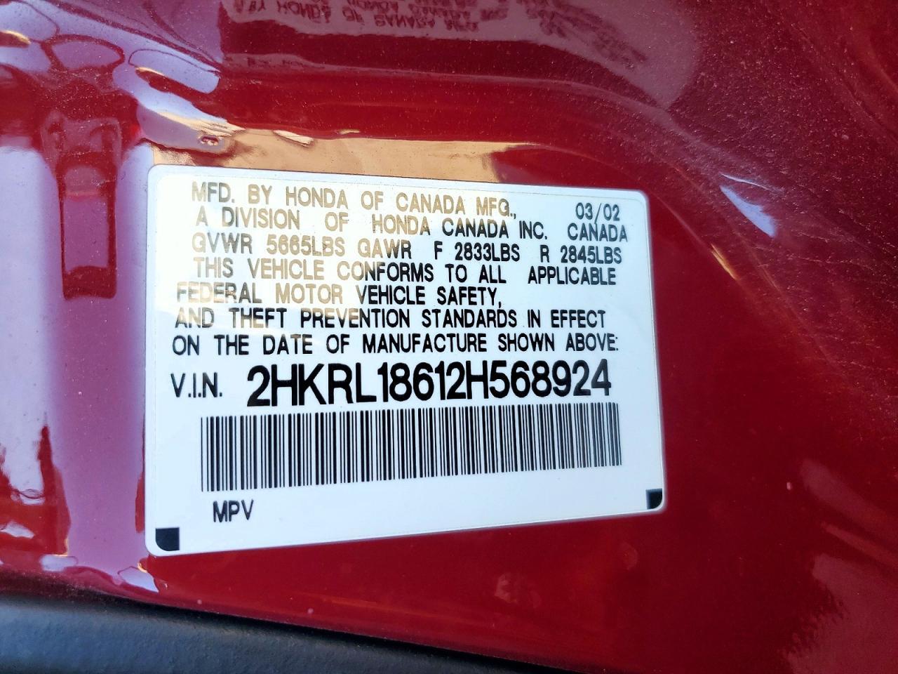 2002 Honda Odyssey ex