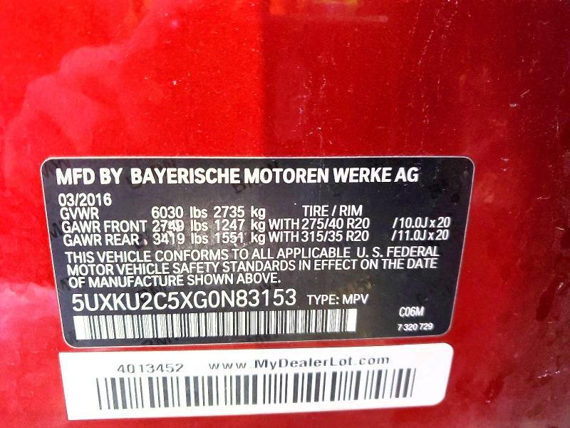 2016 BMW X6 Xdrive35i