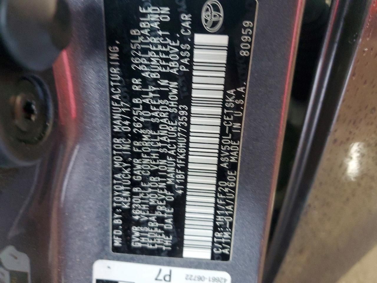 2017 Toyota Camry le