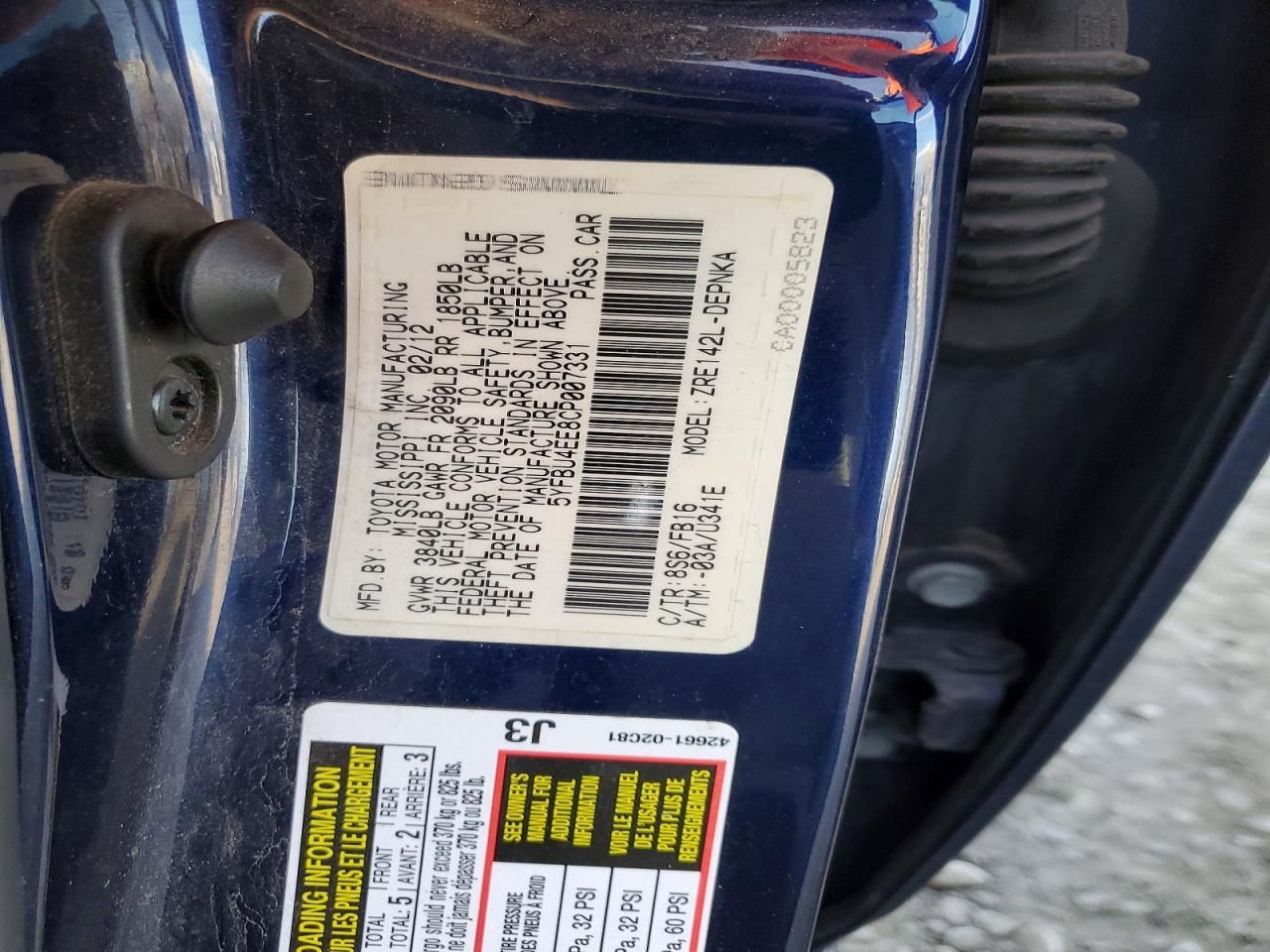 2012 Toyota Corolla Base