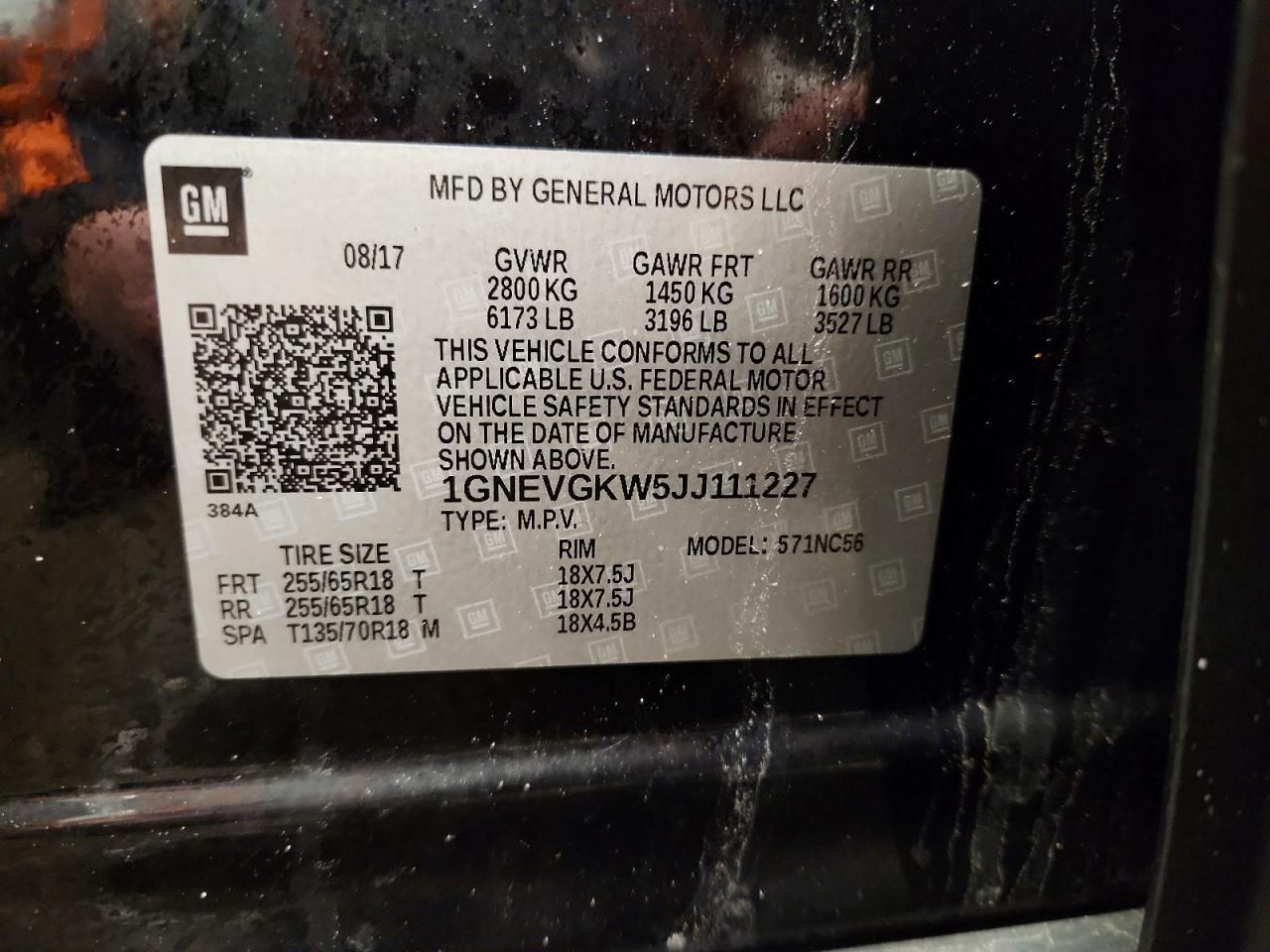 2018 Chevrolet Traverse lt