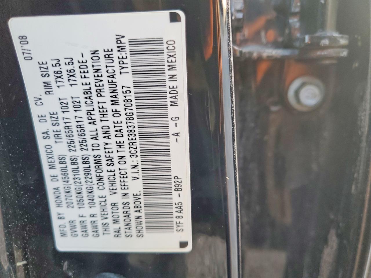 2008 Honda Cr-v lx
