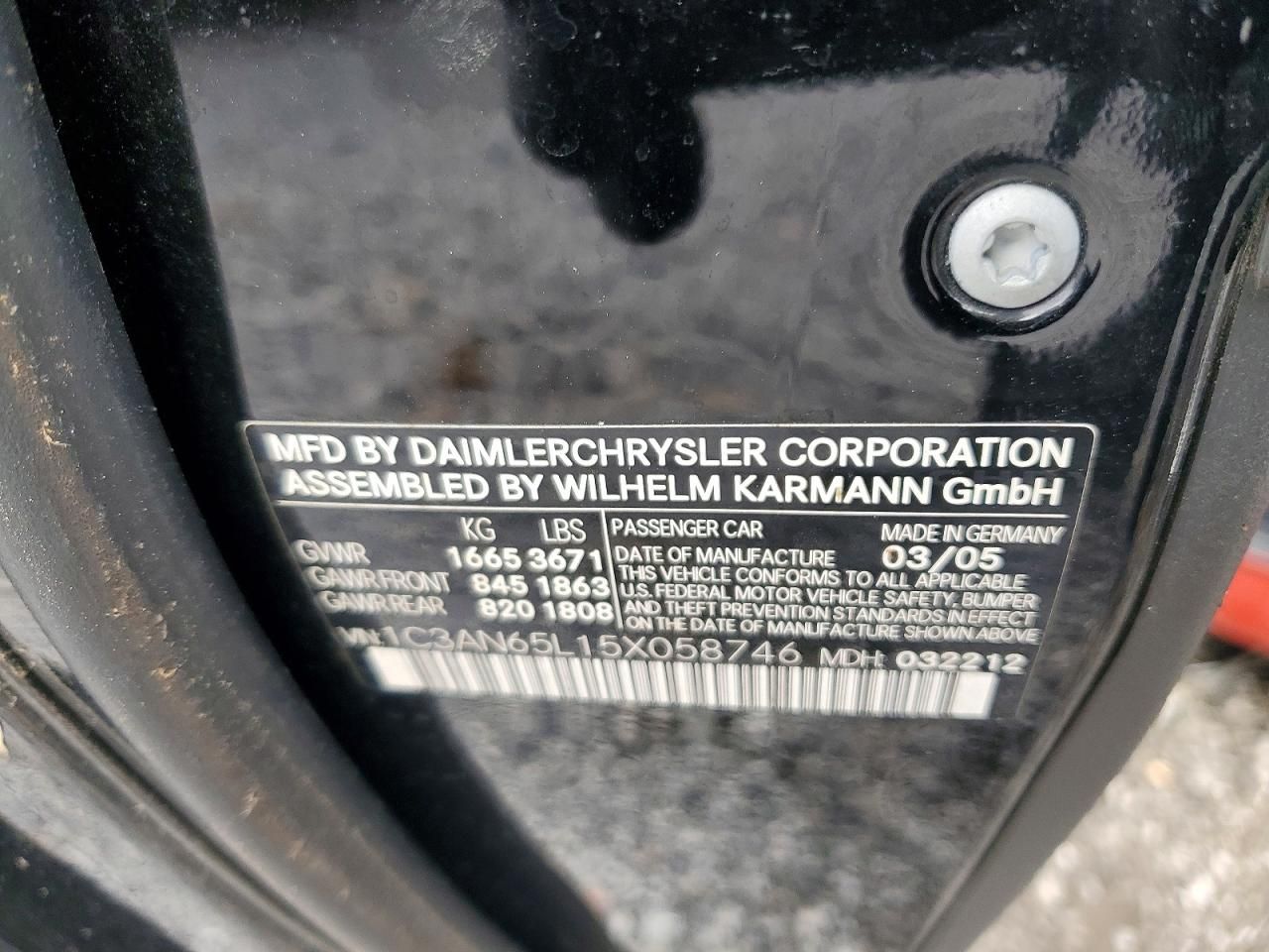 2005 Chrysler Crossfire Limited