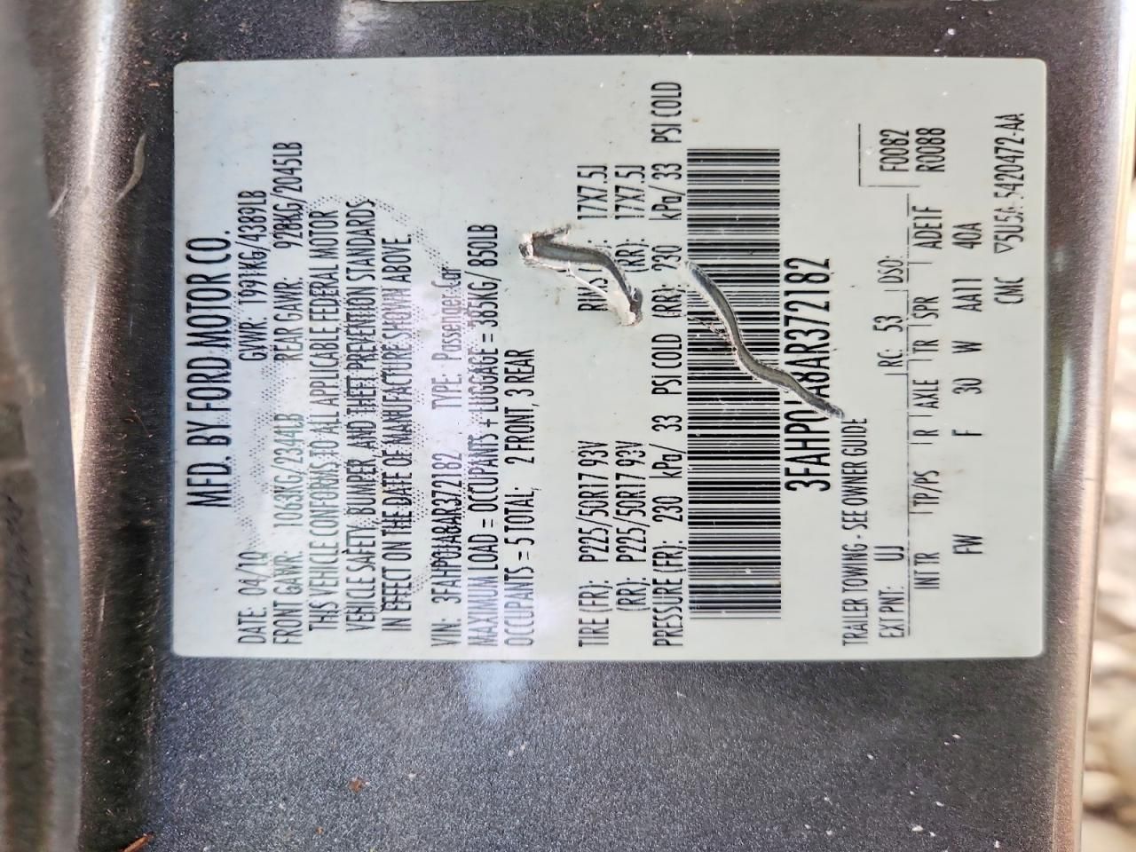 2010 Ford Fusion sel